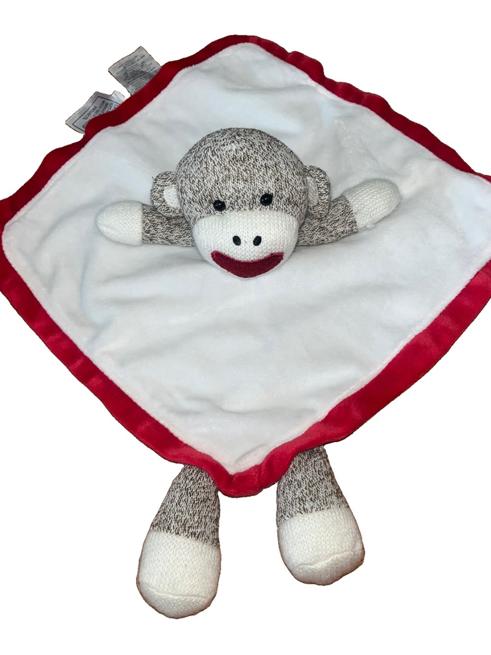 Baby Starters Sock Monkey Lovey Security Blanket With Rattle